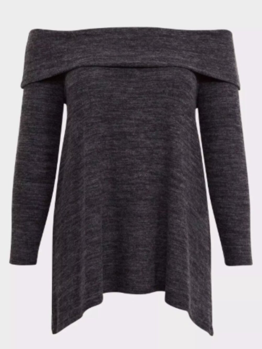 Torrid Super Soft Plush NWOT Sweater Dress Black Drawstring Waist Size 5x